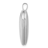 Sterling Silver Rhodium-plated Satin and Polished Cross 20mm Heart Locket view 2