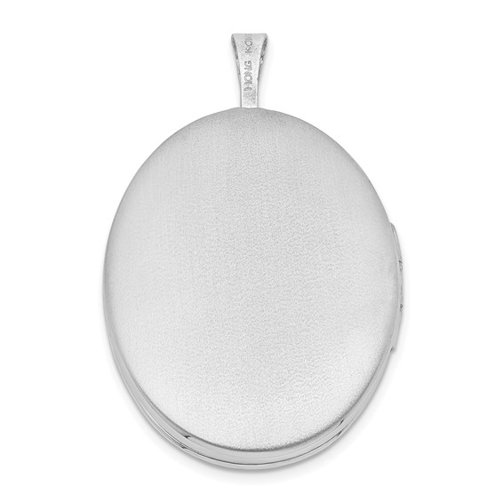 Sterling Silver Rhodium-plated 26mm Mother and Baby Oval Locket