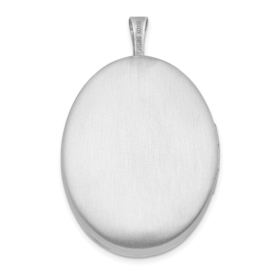 Sterling Silver Scroll with Flower Oval Locket