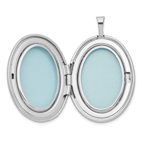 Sterling Silver Scroll with Flower Oval Locket