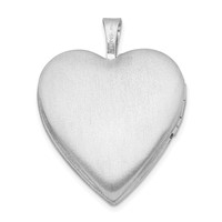 Sterling Silver Rhodium-plated Pink and Green Enameled Butterfly with Flower 20mm Heart Locket view 3