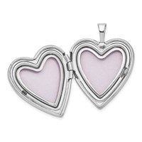 Sterling Silver Rhodium-plated 20mm Best Friend with Diamond Heart Locket view 5