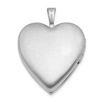 Sterling Silver Rhodium-plated Polished Front Satin Back Swirl Design 20mm Heart Locket view 3