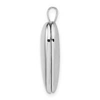 Sterling Silver Rhodium-plated Polished Front Satin Back Swirl Design 20mm Heart Locket view 2