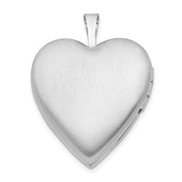 Sterling Silver Rhodium-plated Polished Front Satin Back Swirl Design 20mm Heart Locket view 3