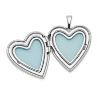 Sterling Silver Rhodium-plated Polished Front Satin Back Swirl Design 20mm Heart Locket view 5