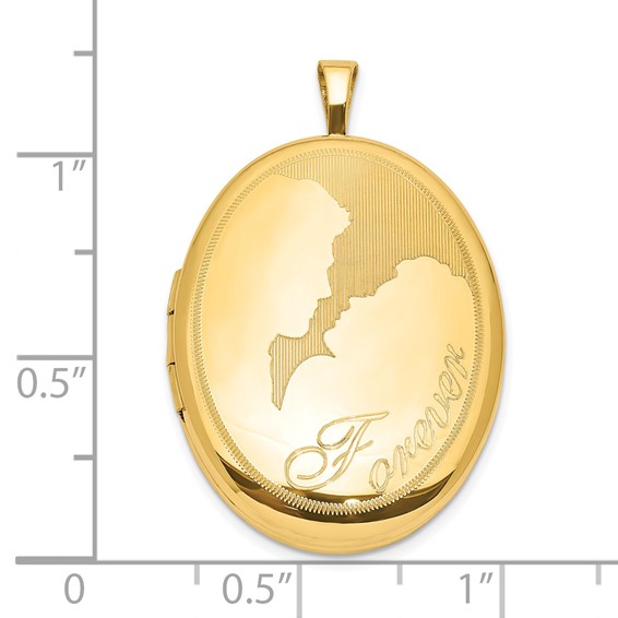 Sterling Silver & Gold-plated Forever Man & Woman Oval Locket