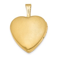 Sterling Silver Gold-plated Polished Diamond Star 16mm Heart Locket view 3