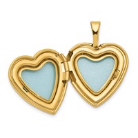 Sterling Silver Gold-plated Polished Diamond Star 16mm Heart Locket view 5