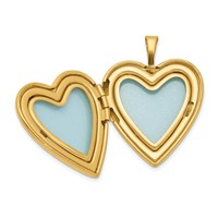 Sterling Silver Gold-plated Diamond Star Design 20mm Heart Locket view 5