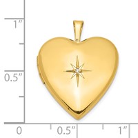 Sterling Silver Gold-plated Diamond Star Design 20mm Heart Locket view 4