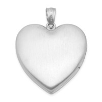 Sterling Silver Rhodium-plated 24mm Enameled D C Pink Ribbon Heart Locket view 3
