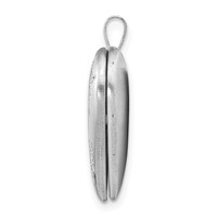 Sterling Silver Rhodium-plated Satin and Polished Diamond-cut Butterfly 20mm Heart Locket view 2