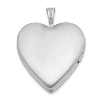 Sterling Silver Rhodium-plated Satin and Polished Diamond-cut Butterfly 20mm Heart Locket view 3
