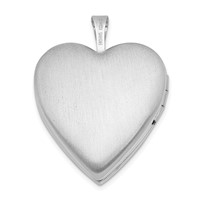 Sterling Silver Rhodium-plated Polished Front Satin Back 20mm Heart Locket view 3