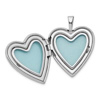 Sterling Silver Rhodium-plated Polished Front Satin Back 20mm Heart Locket view 5