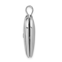 Sterling Silver Rhodium-plated Diamond Star Diamond-cut 24mm Heart Locket view 2
