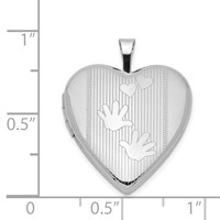 Sterling Silver Rhodium-plated Hands and Hearts 20mm Heart Locket view 4