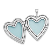 Sterling Silver Rhodium-plated Diamond-cut Grandma 20mm Heart Locket view 5