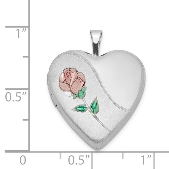 Sterling Silver Rose Heart Locket