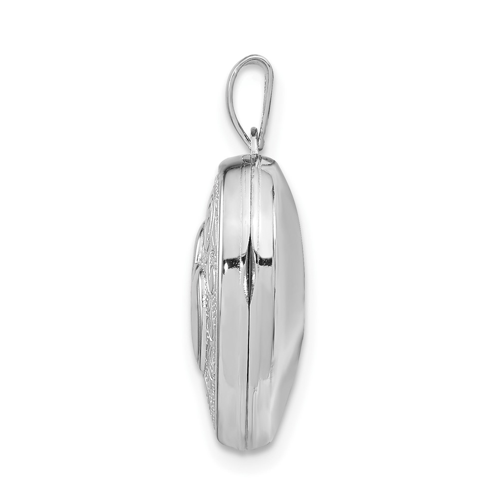 Sterling Silver Rhodium-plated Heart Locket (QLS42)