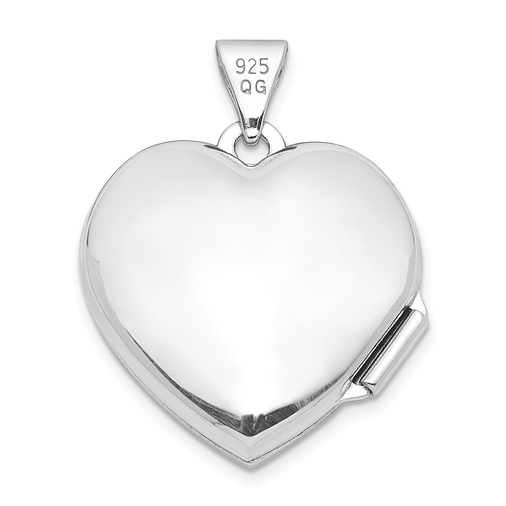 Sterling Silver Rhodium-plated Heart Locket (QLS42)