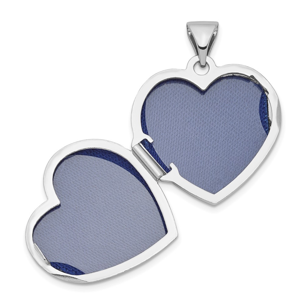 Sterling Silver Rhodium-plated Heart Locket (QLS42)