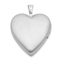 Sterling Silver Rhodium-plated Polished and Satin Forever in MY Heart 20mm Heart Locket view 3
