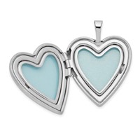 Sterling Silver Rhodium-plated Polished and Satin Forever in MY Heart 20mm Heart Locket view 5