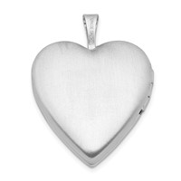 Sterling Silver Rhodium-plated Pink and Green Enameled Floral with Love 20mm Heart Locket view 3
