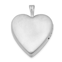 Sterling Silver Rhodium-plated Polished and Satin Diamond-cut Scroll Design 20mm Heart Locket view 3