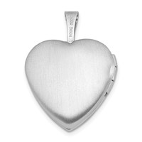 Sterling Silver Rhodium-plated Satin Diamond-cut Diamond Star 16mm Heart Locket view 3