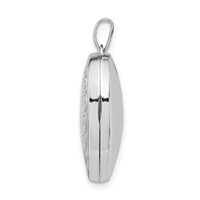 Sterling Silver Rhodium-plated Polished Lace Design 21mm Heart Locket view 2