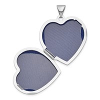 Sterling Silver Rhodium-plated Polished Lace Design 21mm Heart Locket view 5