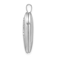 Sterling Silver Rhodium-plated Polished and Satin Diamond Stars 20mm Heart Locket view 2