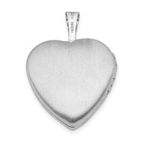 Sterling Silver Rhodium-plated Polished Diamond Star 16mm Heart Locket view 3