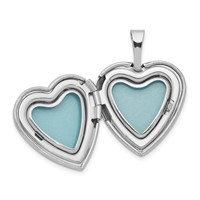 Sterling Silver Rhodium-plated Polished Diamond Star 16mm Heart Locket view 5
