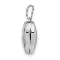 Sterling Silver Rhodium-plated Diamond Star 20mm Heart Locket view 2