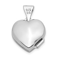 Sterling Silver Rhodium-plated Diamond Star 20mm Heart Locket view 3