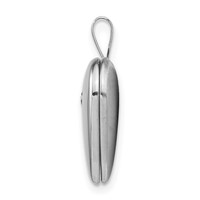 Sterling Silver Rhodium-plated Satin and Polished Diamond Star 16mm Heart Locket view 2