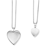 Sterling Silver Rhodium-plated Cross and Enameled Flowers Locket Necklace and 14 Inch Pendant Necklace Set, 18" view 3