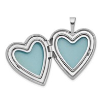 Sterling Silver Rhodium-plated Polished Satin Butterfly Heart Locket Necklace and 14 Inch Pendant Necklace Set, 18" view 4