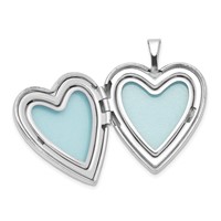 Sterling Silver Rhodium-plated Polished Satin Hands and Hearts Locket Necklace and 14 Inch Pendant Necklace Set, 18" view 3