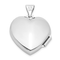 Sterling Silver Rhodium-plated Polished Hearts Border 18mm Heart Locket view 3