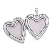 Sterling Silver Rhodium-plated Polished & Satin Butterfly Heart 18in Locket Necklace and 14in Pendant Necklace Set view 3