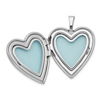 Sterling Silver Rhodium & Gold-plated Polished & Satin Diamond Mom Locket Necklace Daughter Pendant 14in Cross Heart Necklace Set, 18" view 3