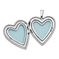 Sterling Silver Rhodium-plated Polished Satin Forever in MY Heart 18 Inch Locket Necklace and 14 Inch Pendant Necklace Set view 3
