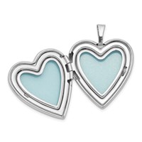 Sterling Silver Rhodium-plated Polished Swirl Design Mother Daughter Locket Pendant Necklace Set view 3