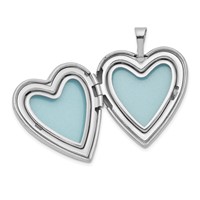 Sterling Silver Rhodium-plated Polished Diamond Heart Mom Locket Necklace & 14in Heart Pendant Necklace Set, 18" view 3