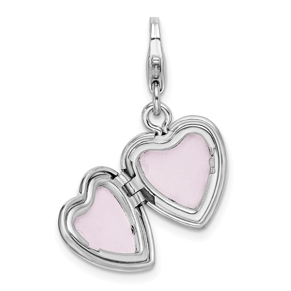 Sterling Silver Gold-plated Patterned Lobster Clasp 12mm Heart Locket